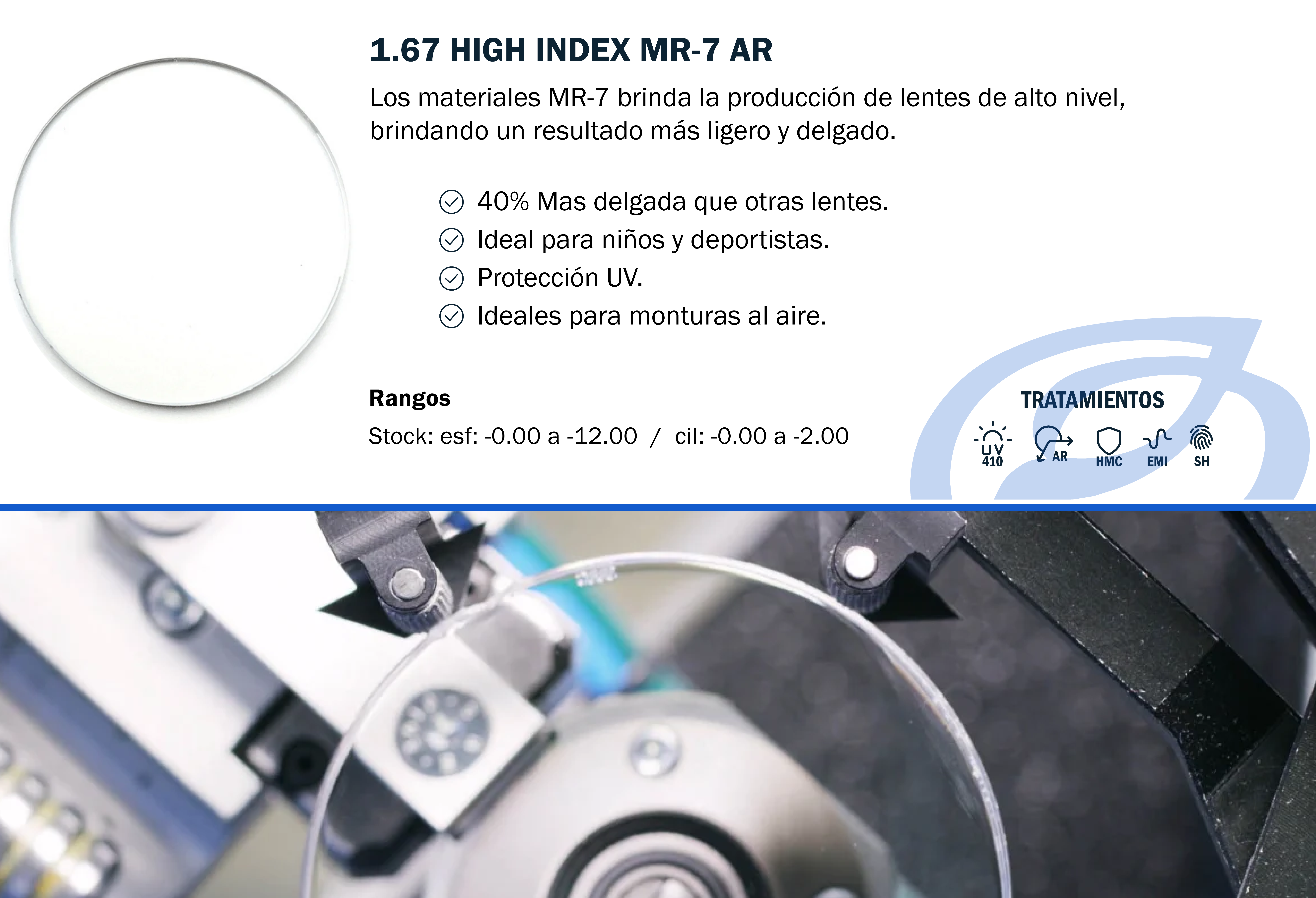 1.67 alto indice monofocal optra 